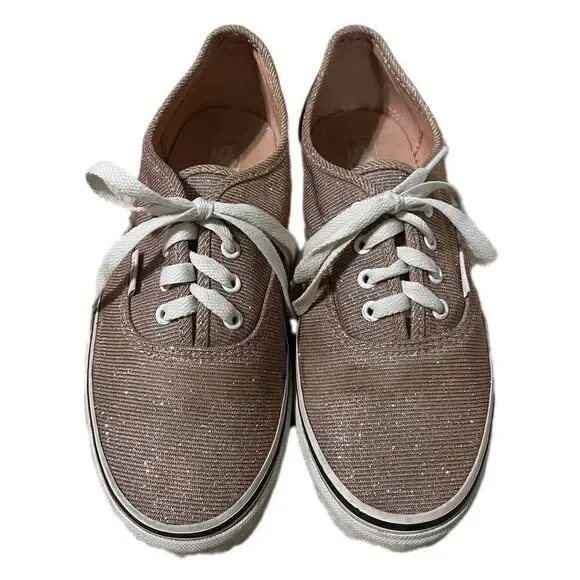 Vans 6 youth gold sparkly sneakers skateboard GUC - Picture 2 of 11